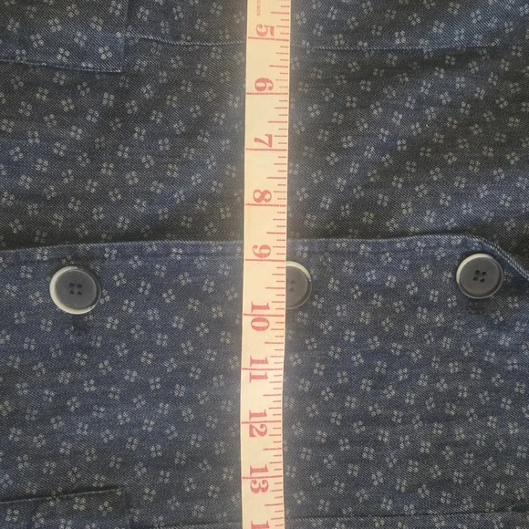 Men's Blue Patterned Blazer - Picture 10 of 10